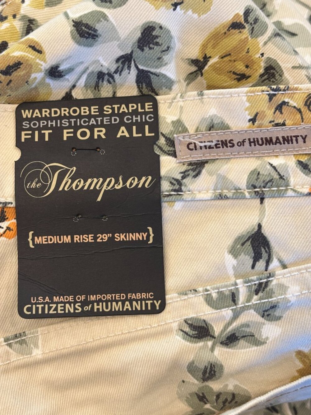 NWT Citizens of Humanity Thompson Skinny Jeans Petite Rose Floral Print Size 29 - Picture 4 of 7